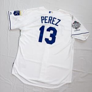 Salvador Perez Royals On Field Authentic World Series 2015 Champions Jersey - 52